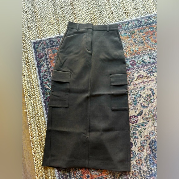 Aritzia Babaton Cargo Maxi Work Skirt In Brown (gray version pictured) | Sz 00 - Picture 2 of 6